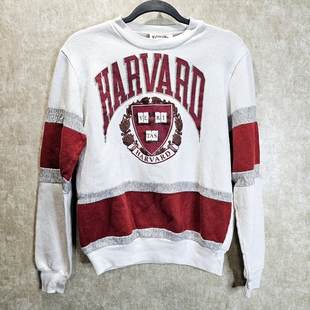 Vtg Nutmeg Harvard University Collegiate Crewneck Pullover Sweatshirt